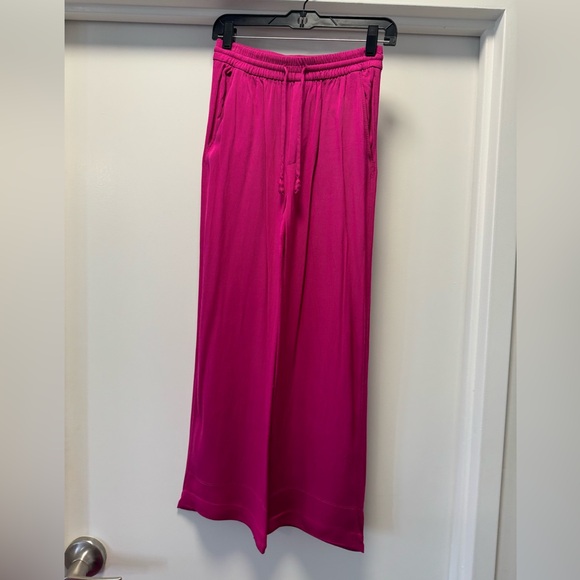 Zara Fuchsia Pink Flowy Blazer & Pajama Pant Set Size Small - Picture 7 of 12